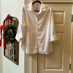 Chicos No Iron Chic Stretch Button Down Cuffed Sleeve